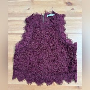 Zara crop top in maroon lace